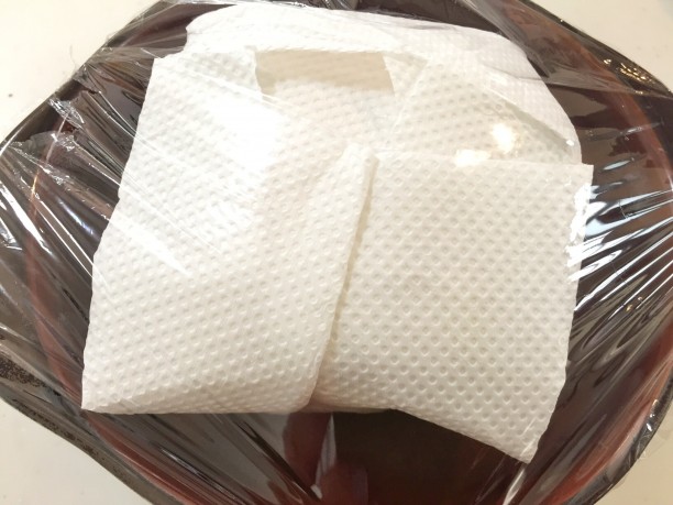 キッチンペーパーで包む