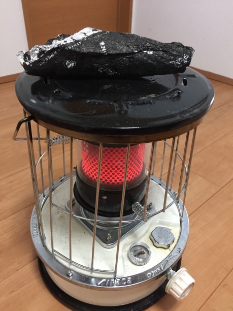 ストーブで焼きいも