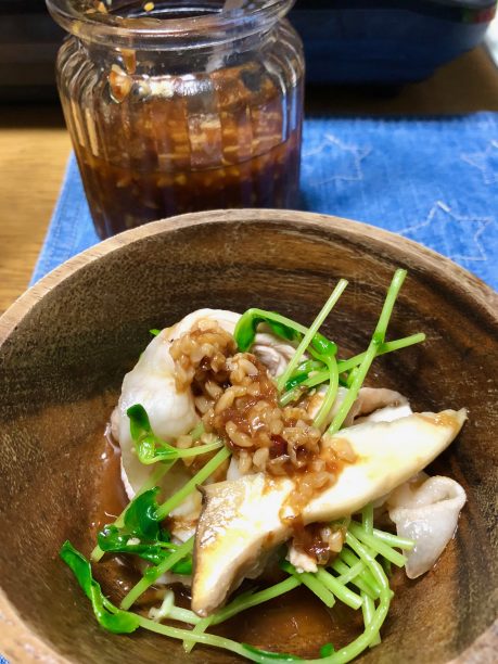 豆苗と豚肉のしゃぶしゃぶサラダ