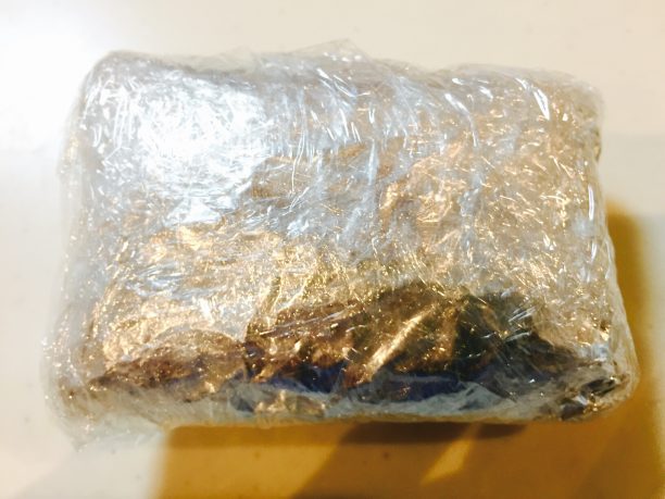 アルミホイルとラップで包む