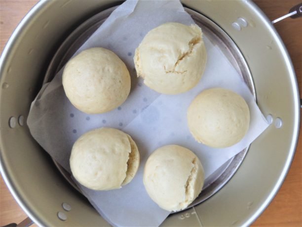 蒸し器でむす