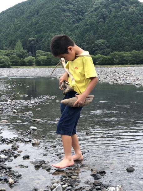 流木を運ぶせんちゃん
