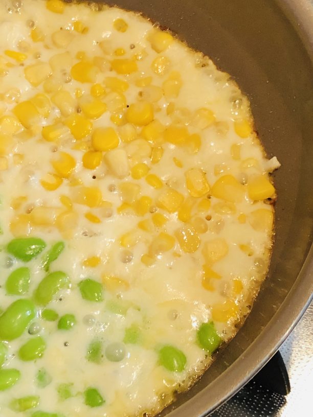 チーズが固まるまで焼く