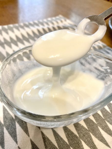 出来上がったヨーグルト