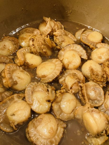 完成した帆立の甘辛煮