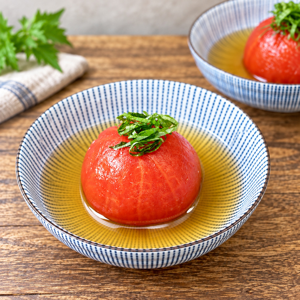 【醤油麹】だしが染みたごちそう！まるごとトマトの醤油麹煮浸し